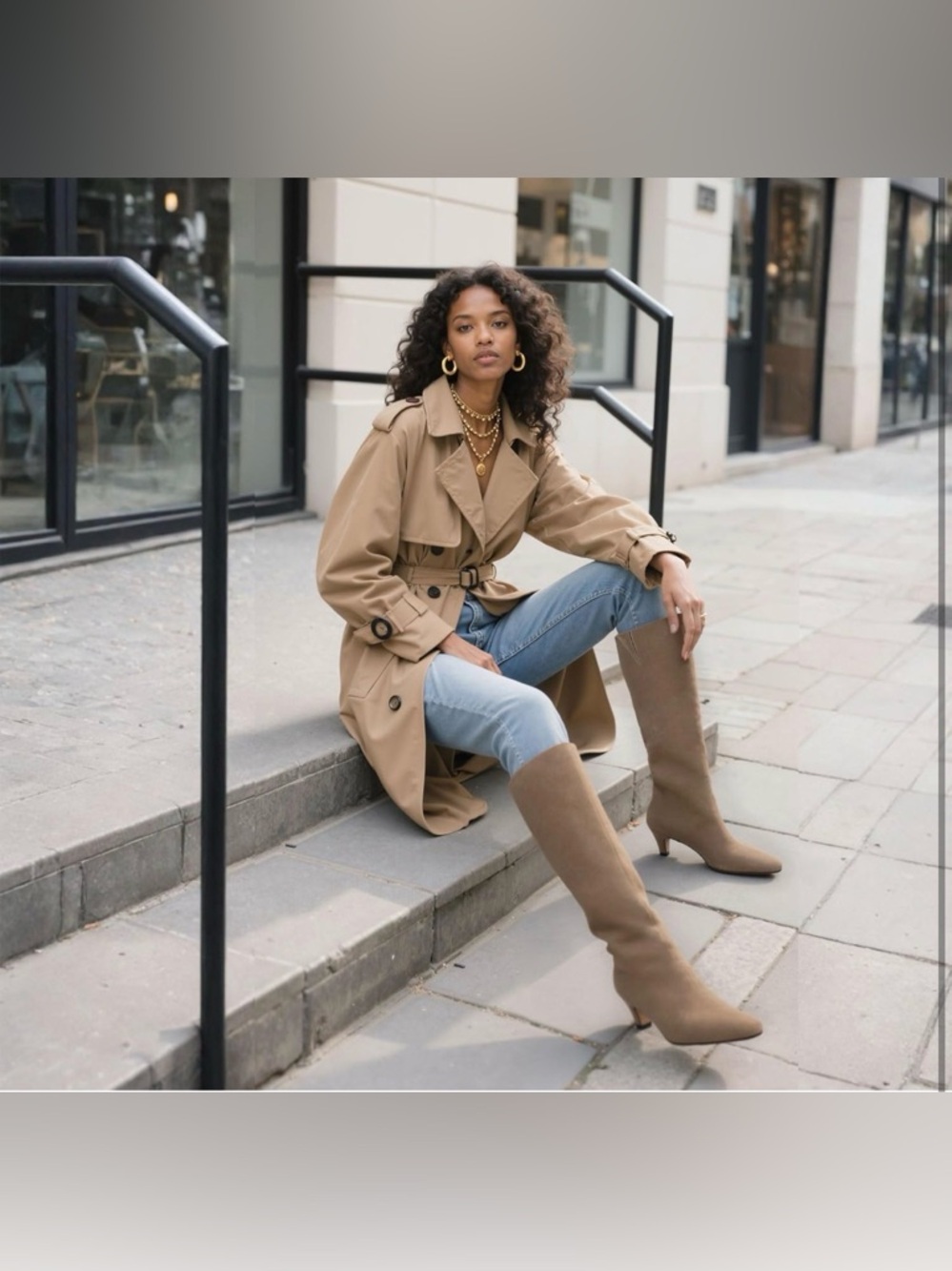 Modatope Knee High Square Toe Kitten Heel Tall Boots Womens Fashion Long Boots